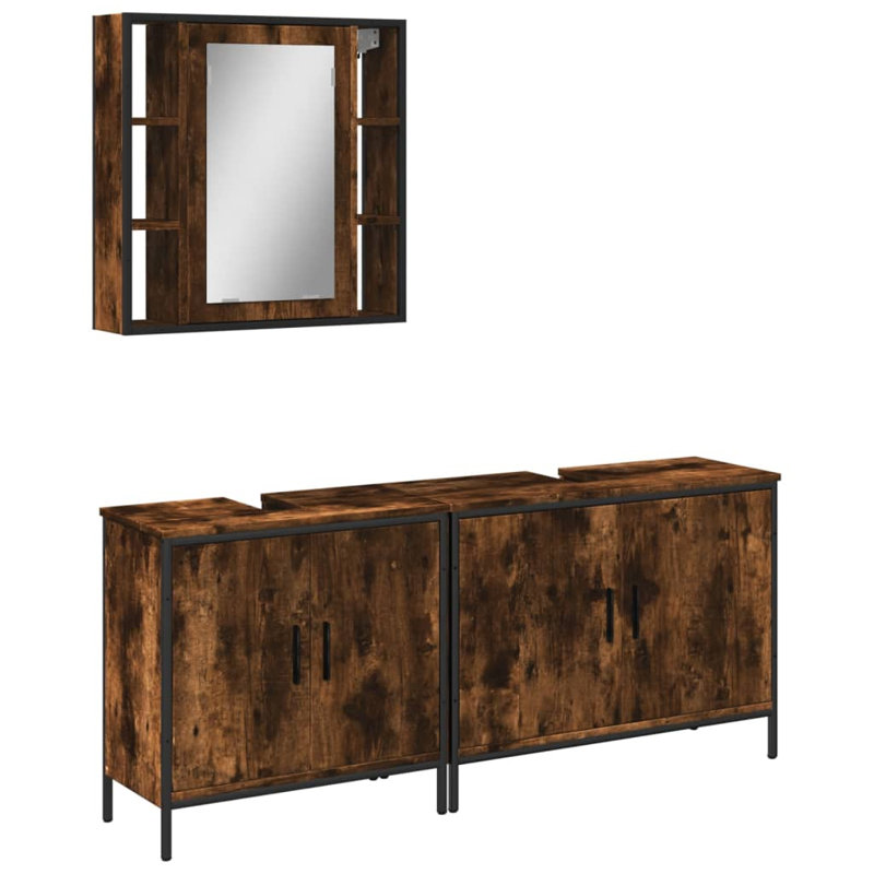 Abheek Bathroom Furniture Suite, Smoked Oak