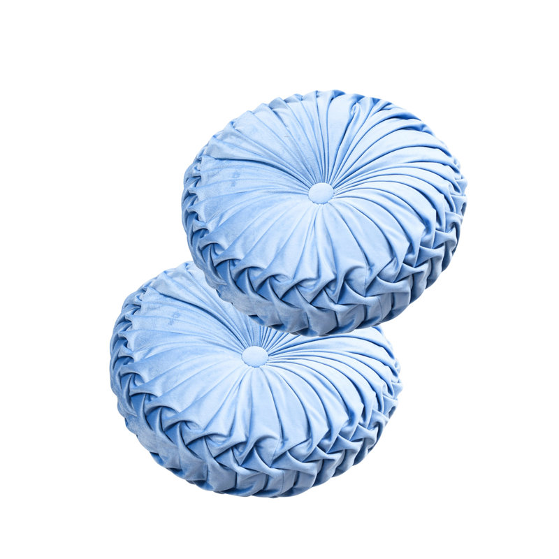 Mylene Velvet Throw Pillow, Light Blue