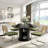 5-piece Round Pedestal Dining Set With Cane Back Cantilever Chairs-19417477