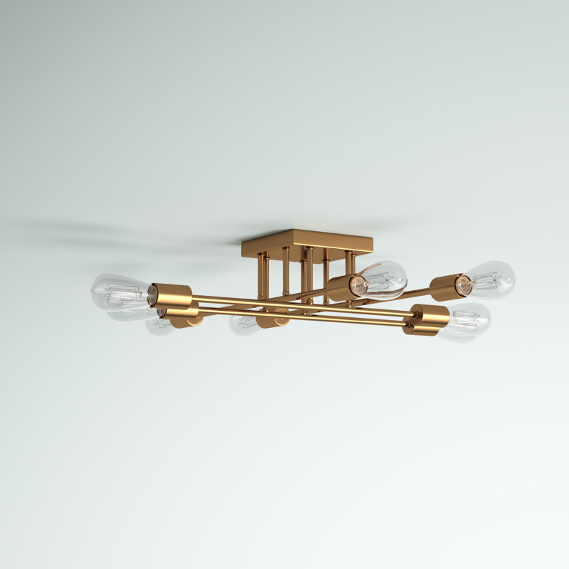 Sartin Semi Flush Mount, Brass