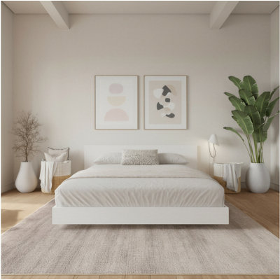 Lit plateforme avec tête de lit basse Satori