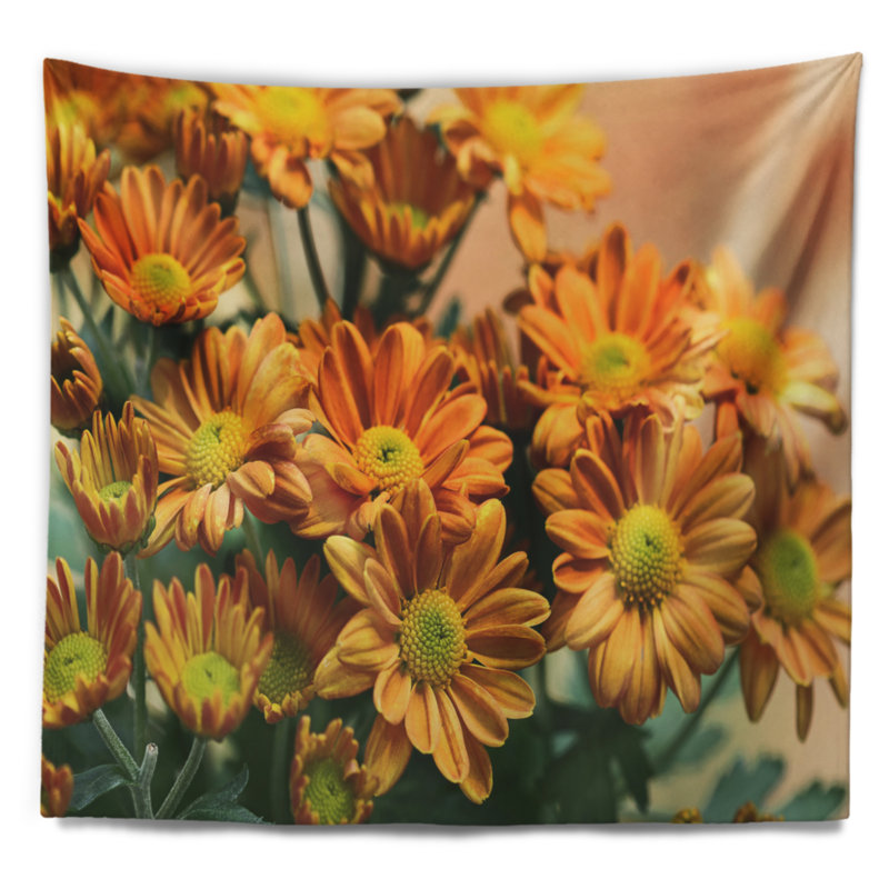 Tapisserie florale jaune vif, H 50 po x l 60 po