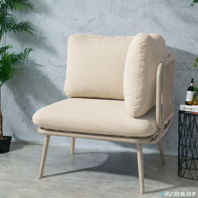 Chaise modulaire modulaire, structure en métal antirouille, siège de patio moderne en corde