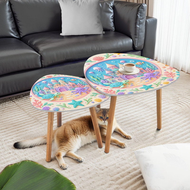 Ensemble de 2 tables basses gigognes Triangle