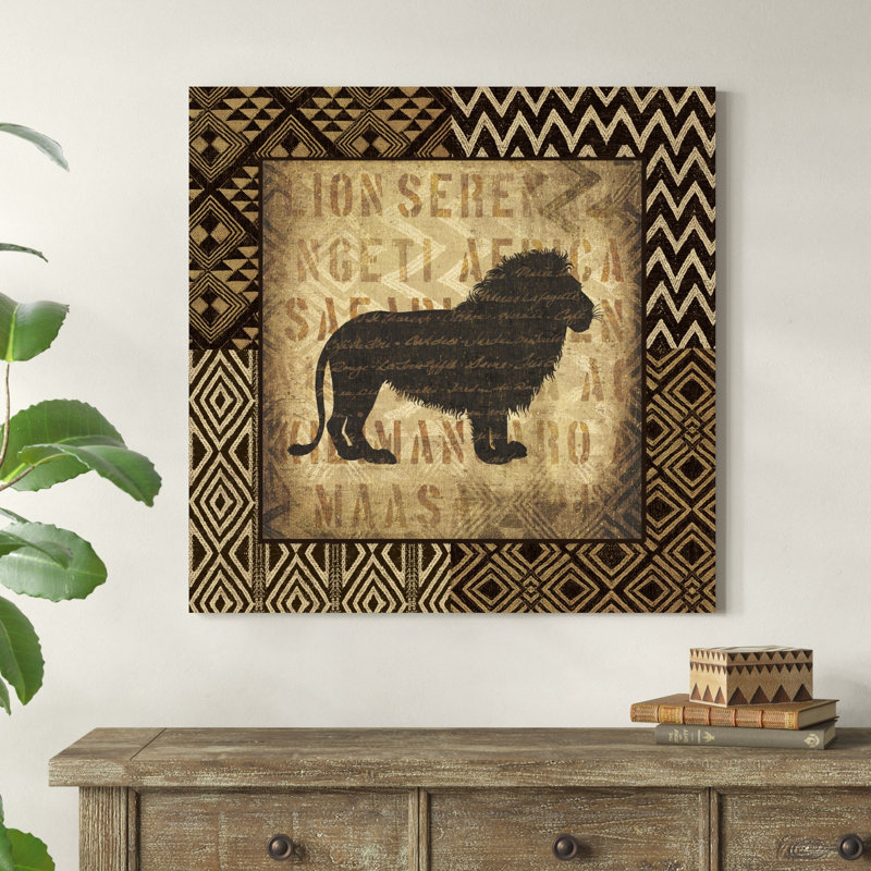 Lion d'Afrique sauvage, H 36 po x l 36 po