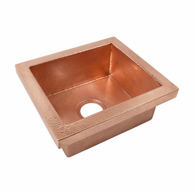 Manhattan Hand-Hammered Copper 17" L x 15" W Kitchen/Bar Sink