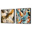Wild Cheetah Print - multicolore, ensemble de 2 collages abstraits carrés-101850275-101850274