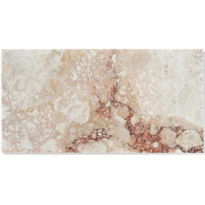 Pink Genuine Marble 12X24 Inch Tiles With Polished Finish, For Hall And Corridor Walls, 4 Pieces Per Box, Beautiful Color
