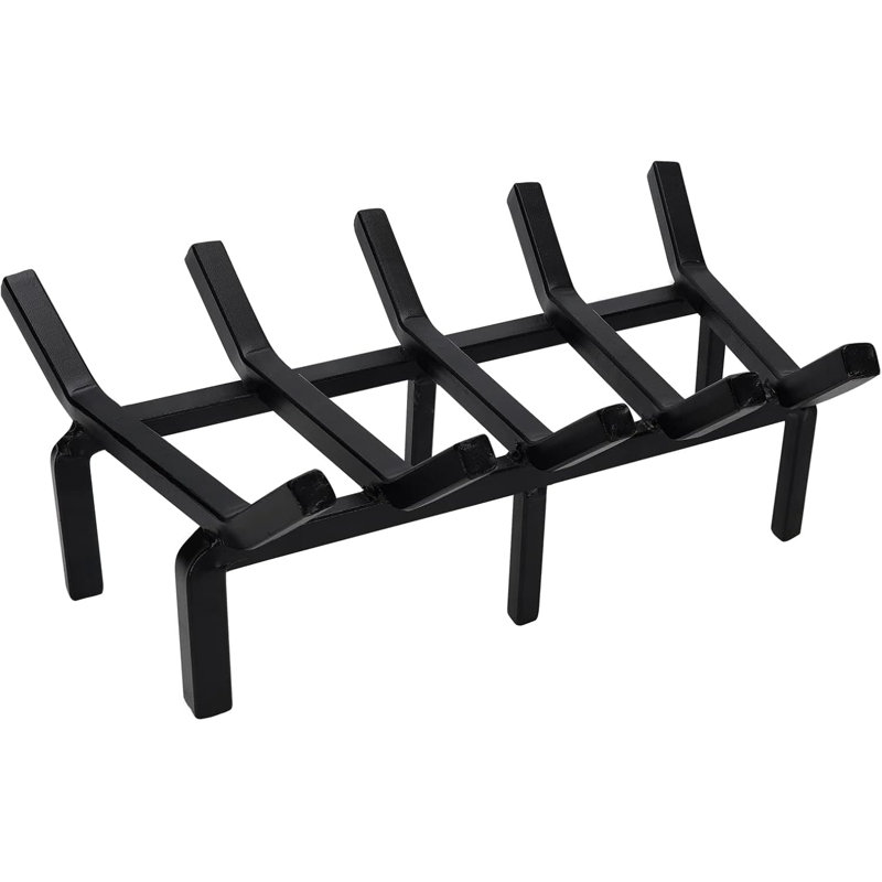 Grille de foyer en acier robuste de 17 pouces pour porte-bûches