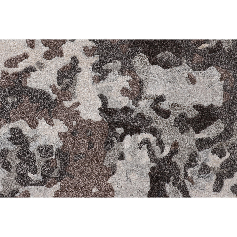 Hand Woven Wool Abstract Area Rug, Rectangle 3'10" x 5'11"