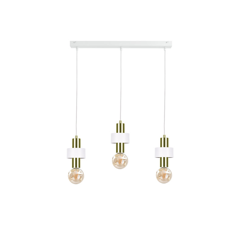 Bernda 3 - Light Kitchen Island Pendant, White/Gold
