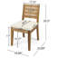 Ensemble de 2 chaises d'extérieur avec coussins, beige naturel, matériau en bois, dossier et siège à lattes, l 19 po x P 23 po, H 35 po