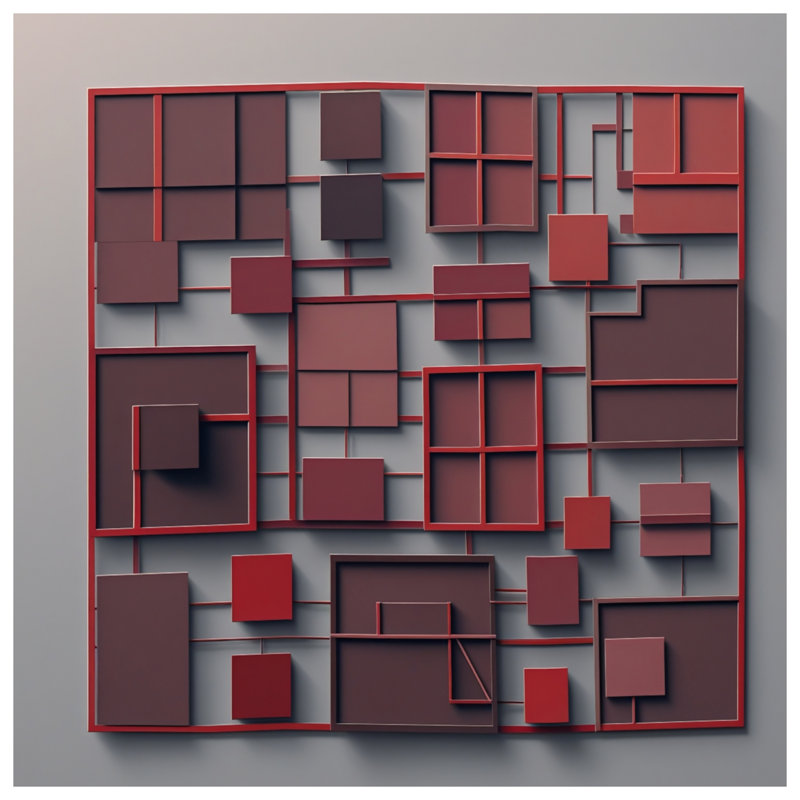 Tapis de bain Red Grid Squares, 34in W x 21in L