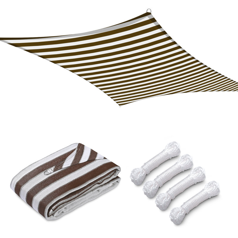Voile d'ombrage carré pour l'extérieur Yescom, Café / blanc, 16 pi x 16 pi