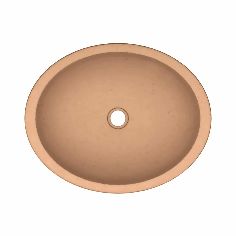 Tolosa Stone Handmade Oval Drop-in Bathroom Sink, Terracotta