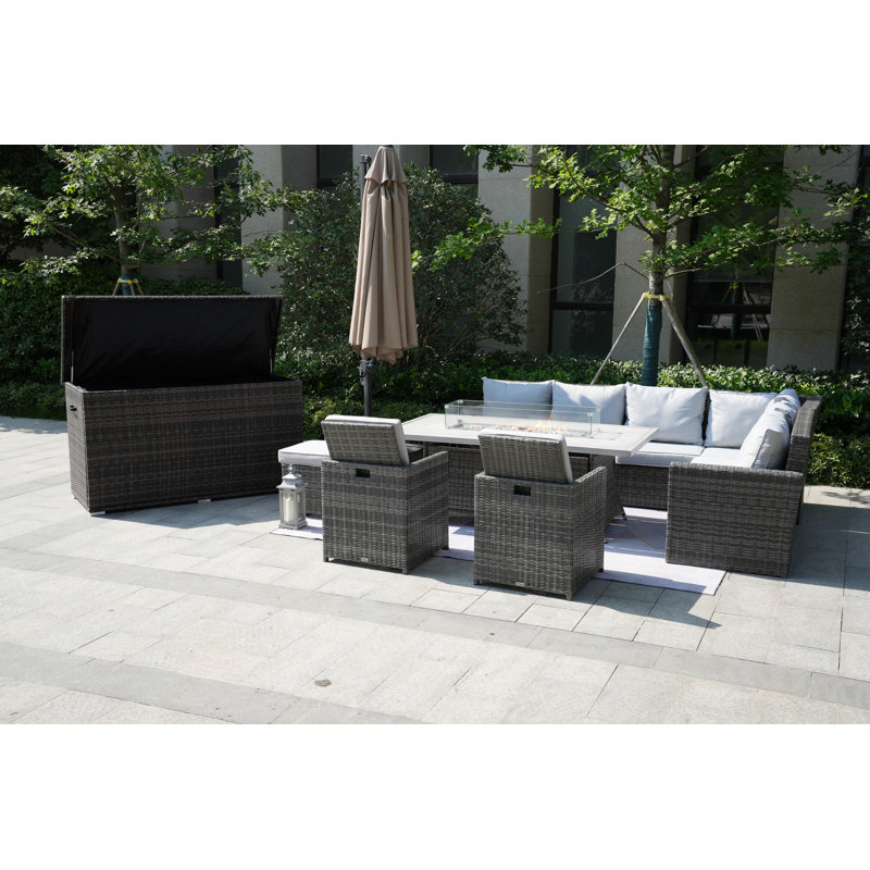 Alseepa 8 - Person Patio Conversation Set with Cushions