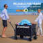 Plus grand chariot pliable tout-terrain avec poche intérieure amovible et mobilité accrue pour les aventures en plein air