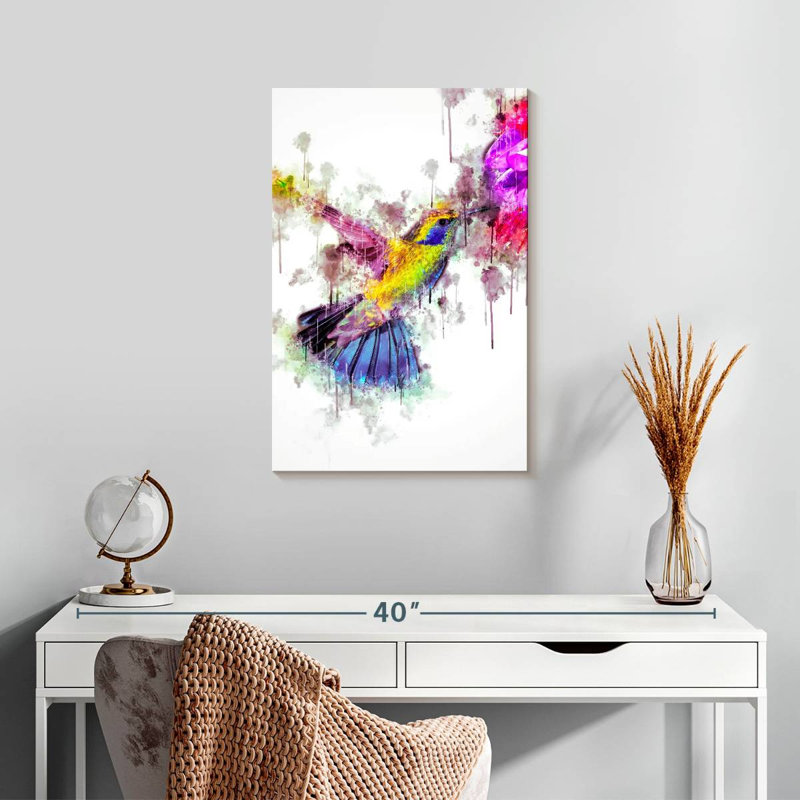 Colibri de couleur Brampt, H 24 po x l 16 po