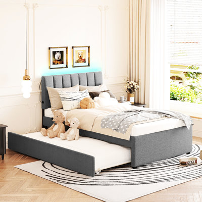 Lit plateforme tapissier avec lit gigogne - Créez un espace de chambre confortable pour un décor simple et attrayant