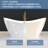 59" Freestanding Bathtub, Pure Acrylic Soaking Tub with Brushed Nickel Drain & Overflow, Modern Stand Alone Tub, Non-Slip Flat Bottom, Glossy White-128919142