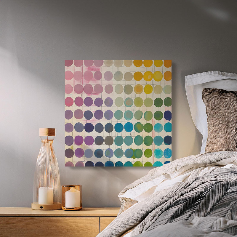 Circle Grid Wall Art, Abstract Dot Painting Print, Modern Art Canvas, Home Decor, Contemporary Wall Decor, Circle Art, Geometric