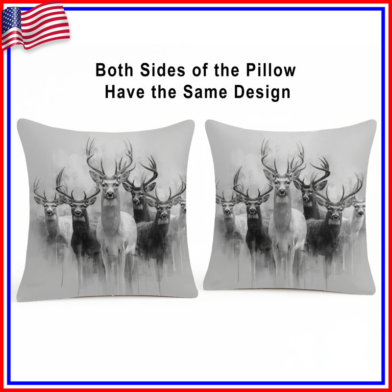 Coussins Group of Deer, 16 x 16 pouces