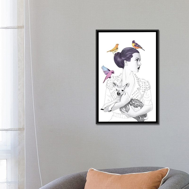 « princess pike », impression sur toile tendue, H 26 po x l 18 po x P 1,5 po, Toile avec cadre flottant noir, Pas de tapis