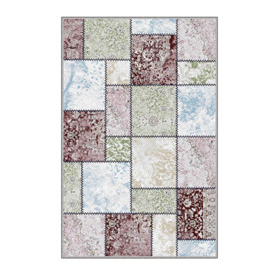 Stylish Hall Carpet (39.4 x 78.7 inches), 100% Polyester, 0.3 in Pile Height | Antibacterial, Non-Slip Underside, Machine Washable | 3D Digital Printed Design, Durable & Soft for Home Décor