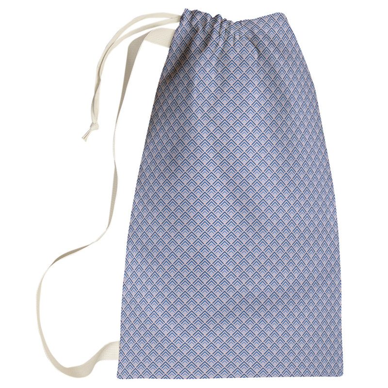 Sac à linge géométrique, Petit (H 64 po x l 20 po x P 1,5 po), Rose / Bleu