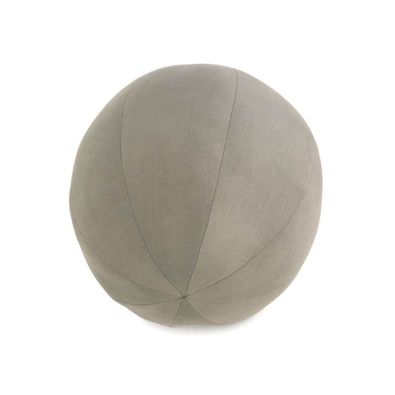 Silk Circular Pillow Cover & Insert, Gray