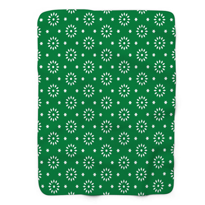 Motif vert - couverture sherpa 1 pièce de qualité supérieure 0176, L 60 po x L 80 po