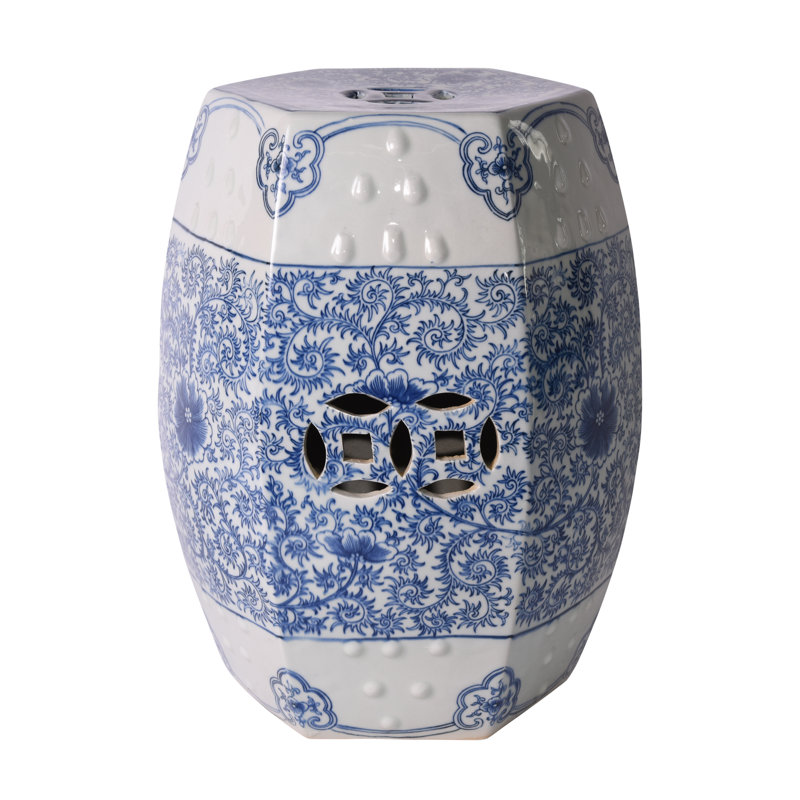 Hexagonal Lotus Garden Stool