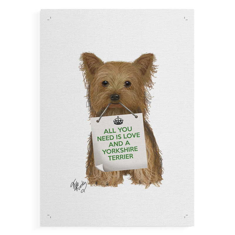 «Love and Yorkshire Terrier» - impression sur toile seulement - non encadrée, H 60 po x l 40 po