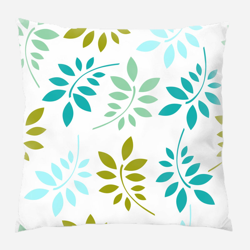 Coussin de feuilles, Blanc / bleu, Intérieur