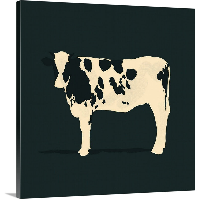 Art mural raffiné Holstein IV, H 36 po x l 36 po x P 1 po, Toile tendue