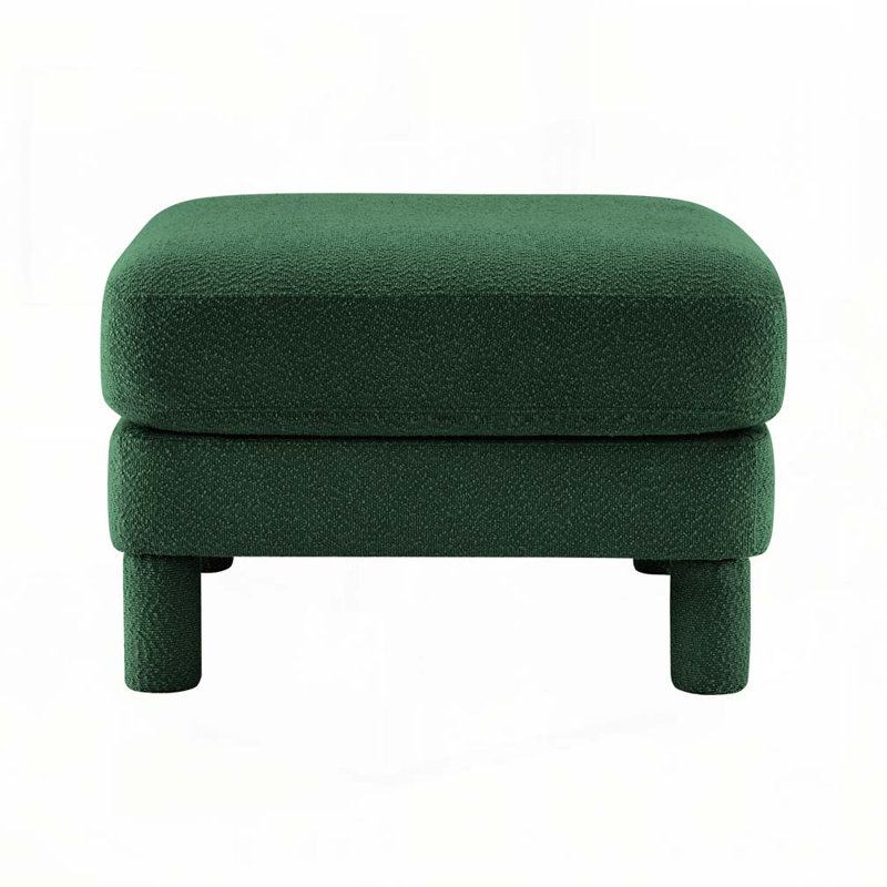 Boucle Upholstered Ottoman For Sectional, Green