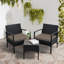 Ensemble de table bistro en rotin pour 2 personnes avec table et coussins-1639745579