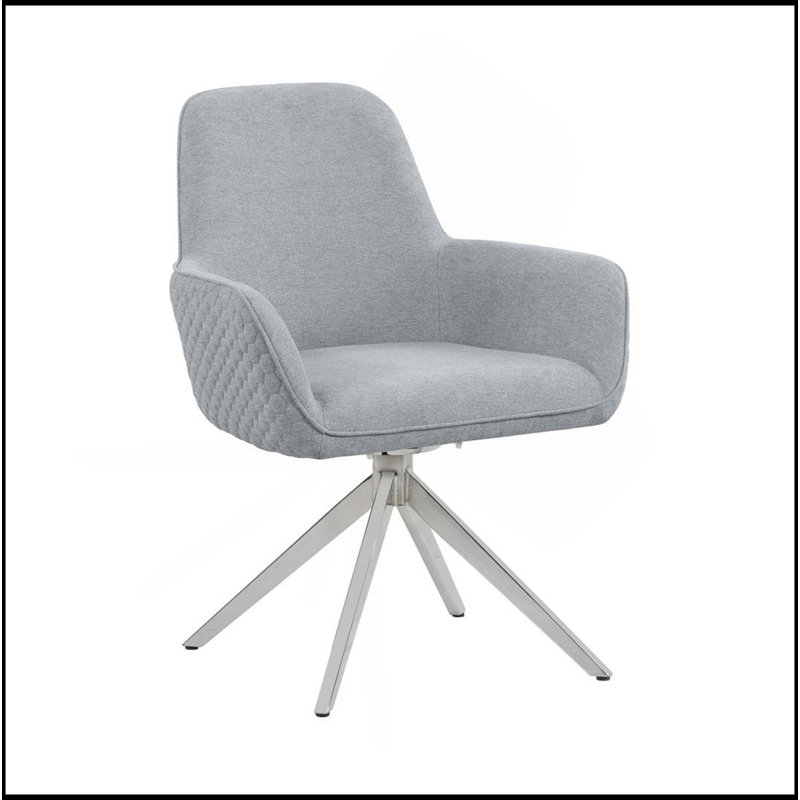 Chaise rembourrée en tissu, Tissu gris clair