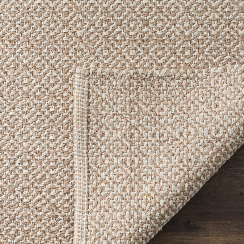 Tapis géométrique en coton tissé à la main Bester, Rond 8 pi