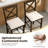 Rubber Wood X-Back Bar Stools Set of 2 with Upholstered Cushioned Seats & Footrests Dark Brown and Cream-2063286880