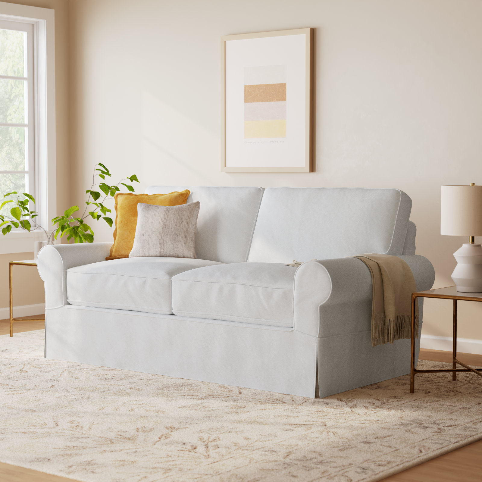Porter 84'' Sofa, Bayou Off White Canvas