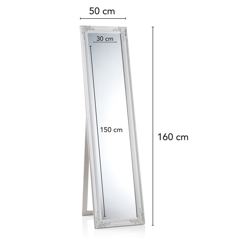 Anton Wood Flat Floor Mirror, 145cm H x 30cm W