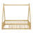 Tent-Shaped Floor Bed With Guardrails, Slats, And Door