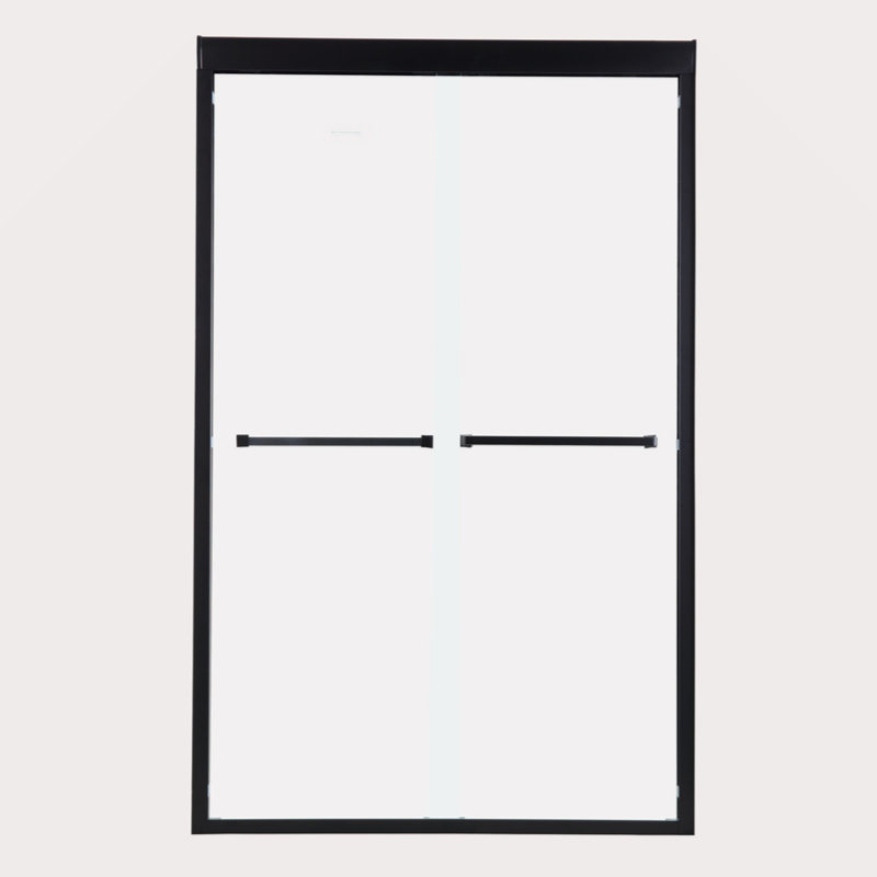 Shower Door 48" W X 76"H Double Sliding Shower Enclosure, Matte Black