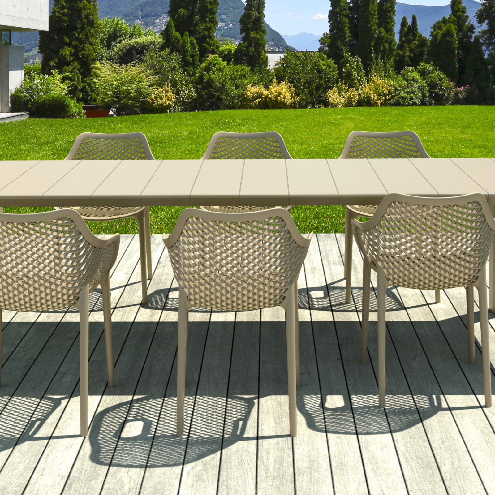 Farrah 39" Patio Dining Set, Taupe