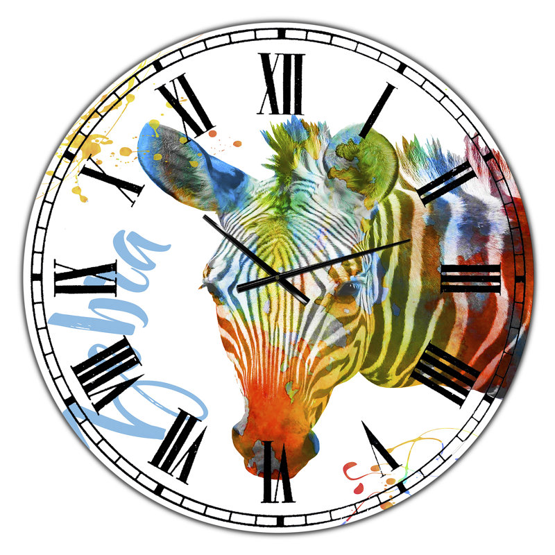 Horloge murale surdimensionnée colorée Safari, Grand