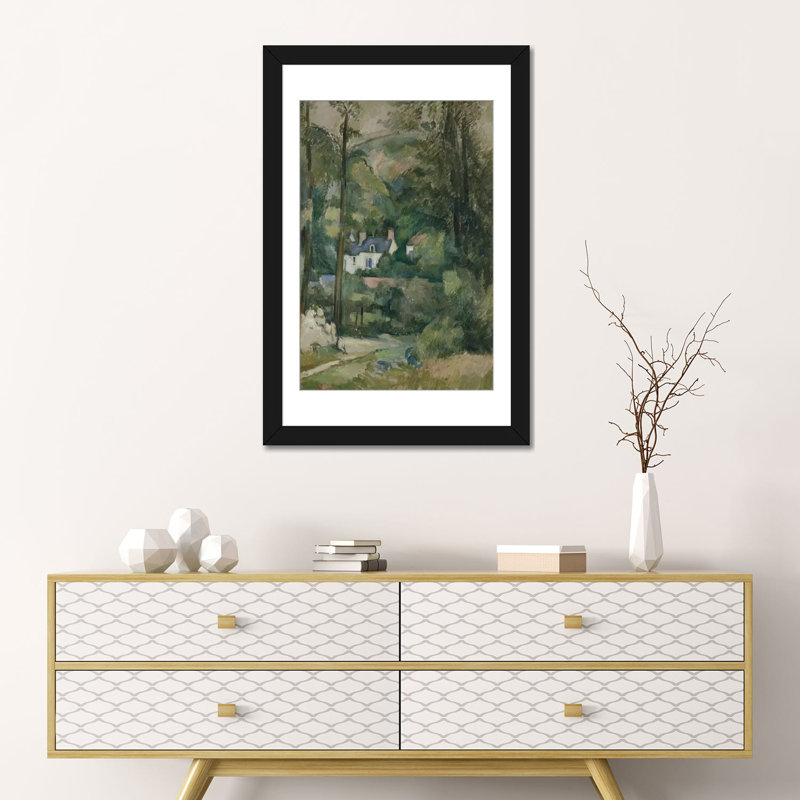 «Maisons Dans La Verdure 1881» par Paul Cezanne, reproduction d'art sur toile, H 32 po x l 24 po x P 1 po, Blanc