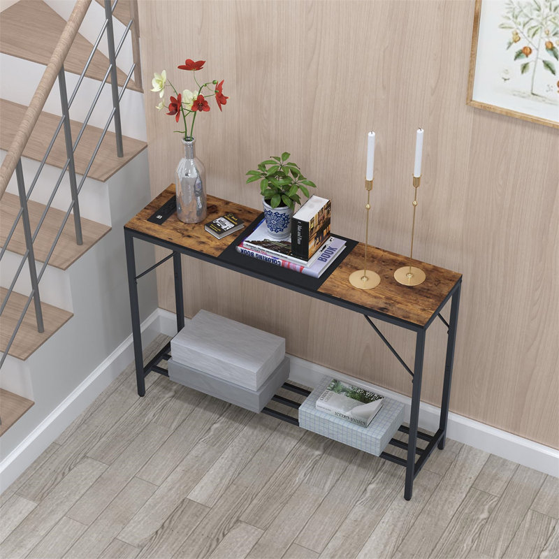 Fayma Console Table, Black, Black