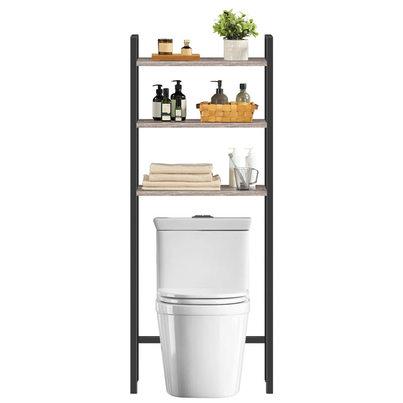 Appling Freestanding Over The Toilet Storage, Light Brown/Black