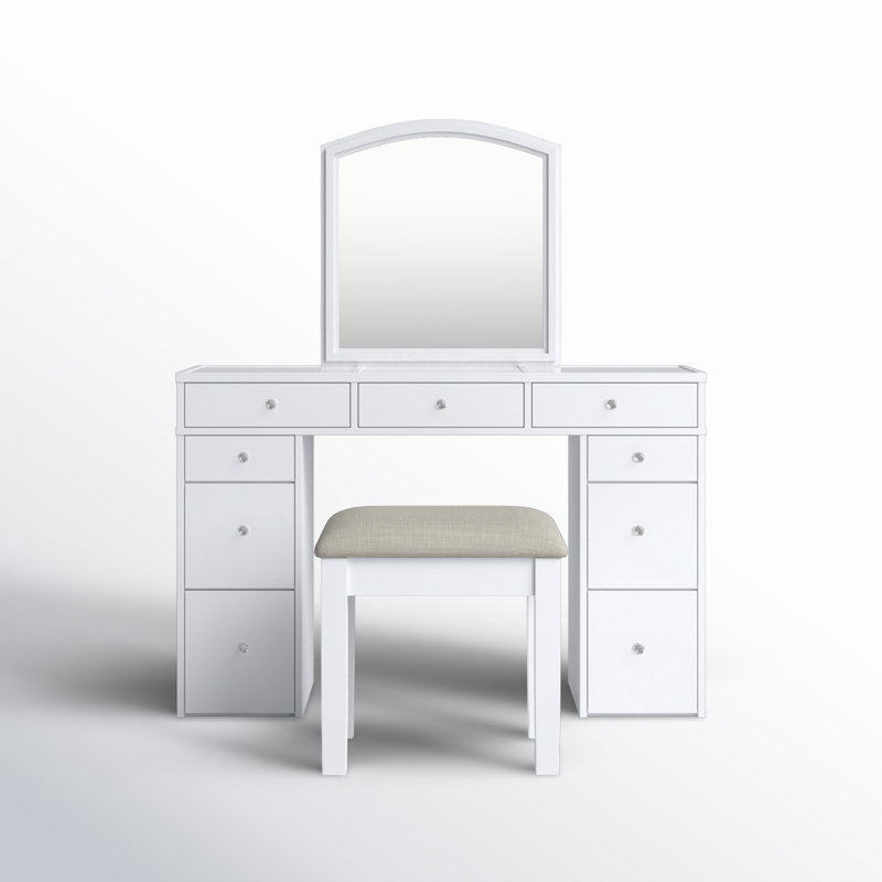 Ensemble coiffeuse et tabouret Walburg